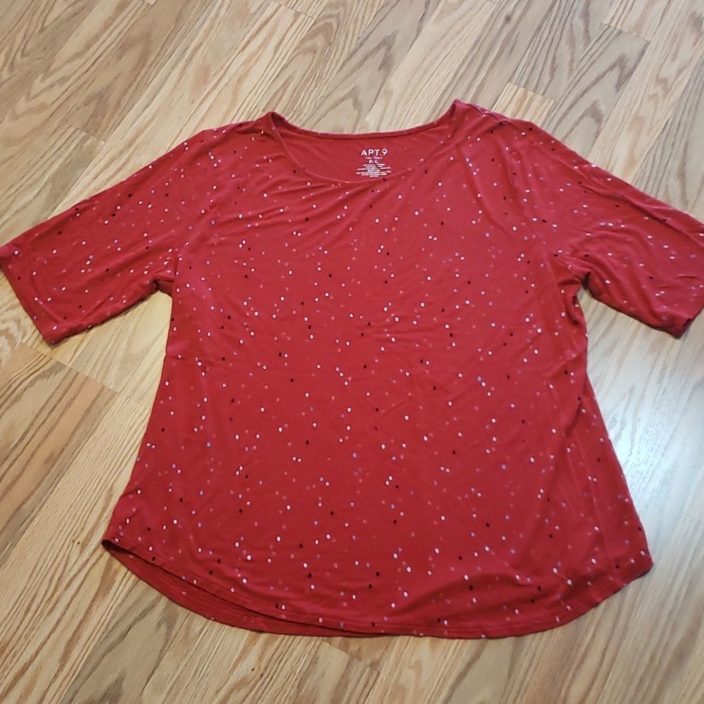 Soft Red Dot Tee, Apt 9, Petite XL